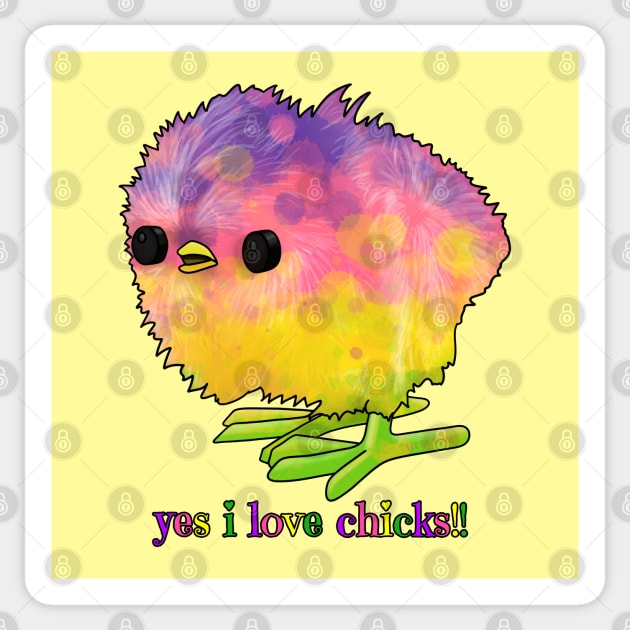 I Love Chicks! Sapphic Sticker by Art by Veya